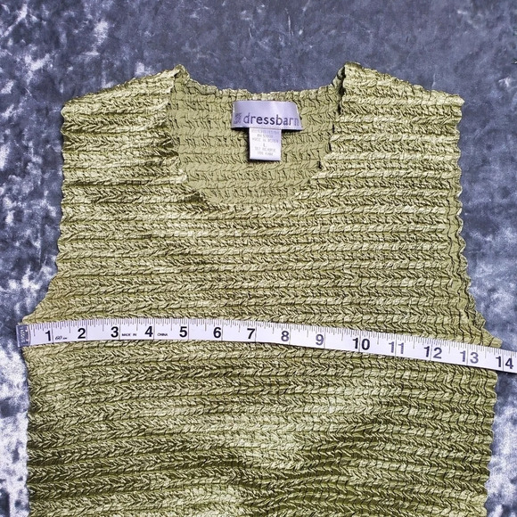 Dress Barn Sleeveless Ruched Green Tank Top - Picture 2 of 3
